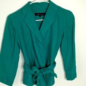 Anne Klein Aqua Linen Blazer